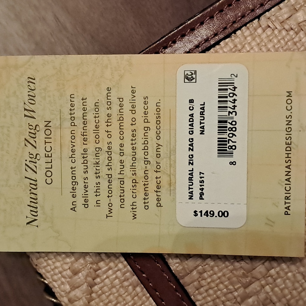 Patricia Nash Giada Natural Zig Zag Crossbody Bag - Picture 6 of 6